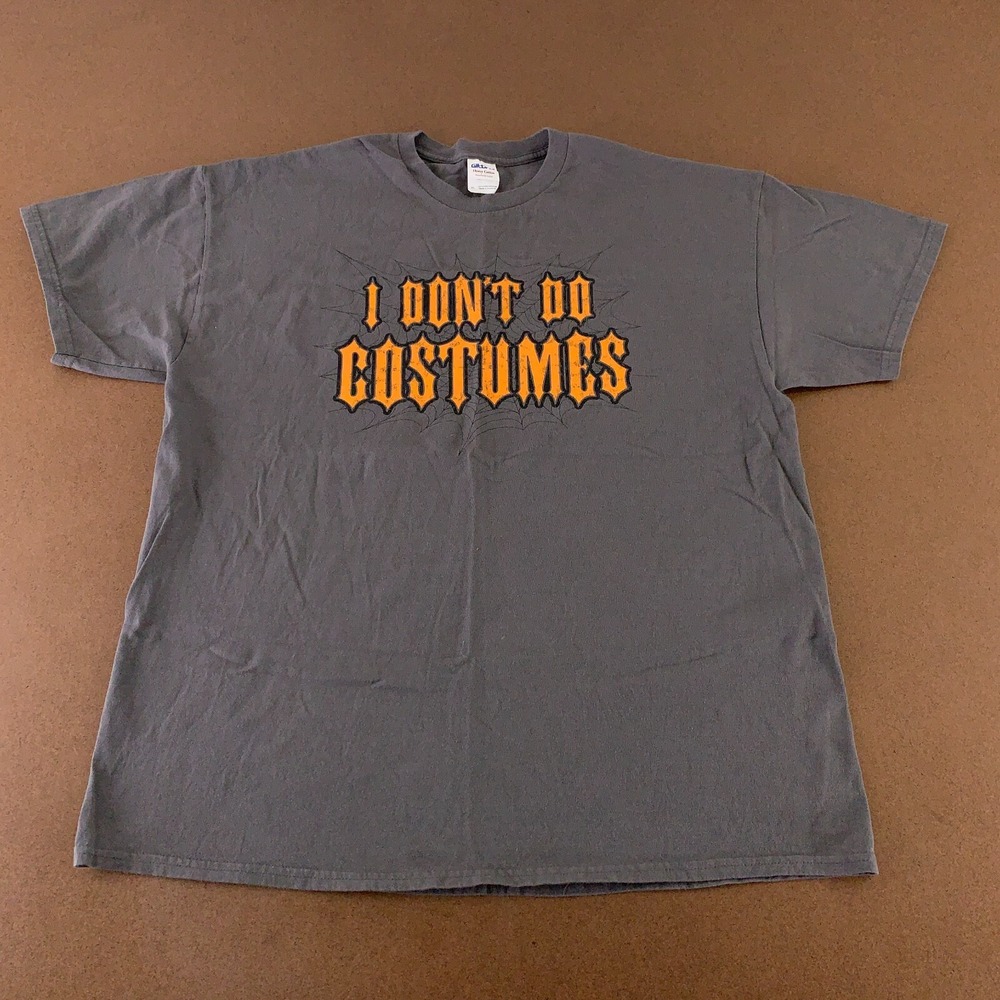 I Don't Do Costumes Gildan Heavy Cotton Men's Size XL Gray Funny Graphic T-Shirt